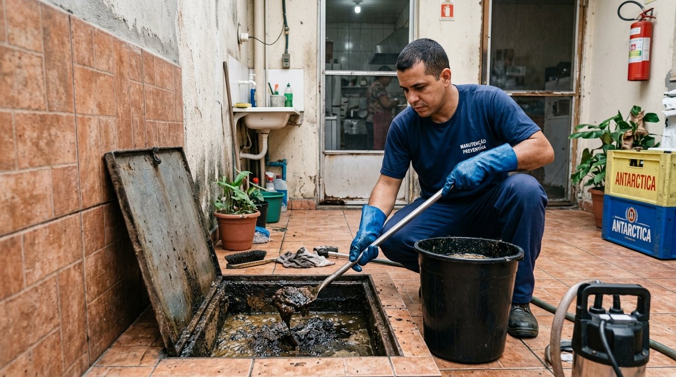Limpeza de Caixa de Gordura com Equipe em Anápolis‑GO