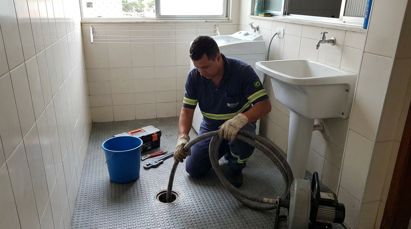 Ponto de Esgoto na Lavanderia em Anápolis‑GO